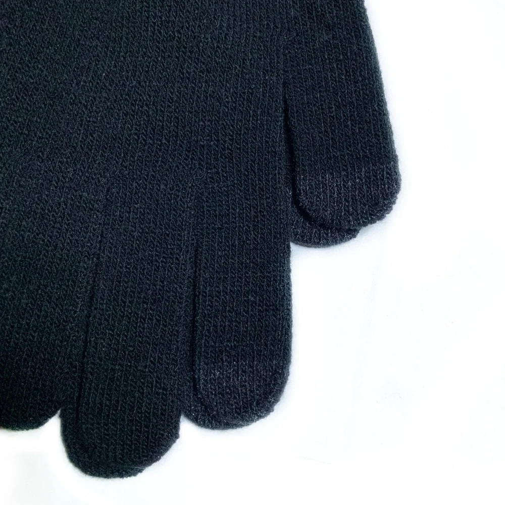 We Texting Touchscreen Gloves 2 Pair Warm Winter Stretchy Knit Black OS Unisex